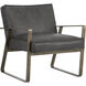 Kristoffer Vintage Steel Grey Leather Lounge Chair
